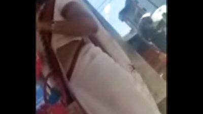 office girl in ethnic wear showing sexy hip and boobs