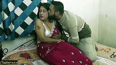 Indian xxx hot milf bhabhi hardcore sex with NRI devor&excl; Clear hindi audio
