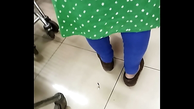 Punjabi fat ass in a shopping mall
